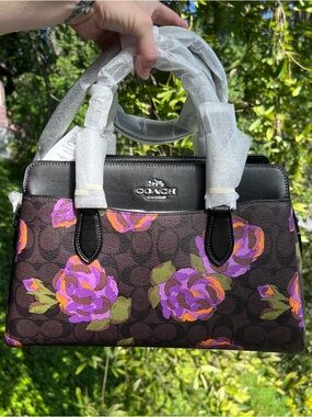 COACH Darcie Carryall in Signature Rose Print CL466 Authentic NEW!!